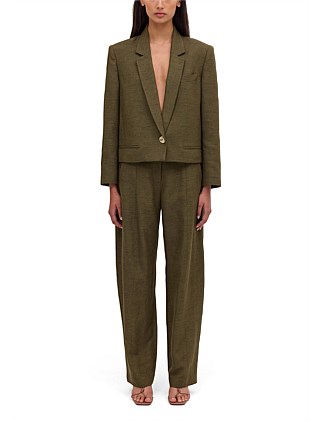 KHAKI LINEN TONDO PANT