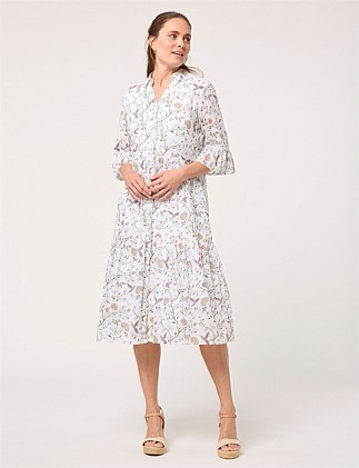 WATTLE TREE ELBOW SLV DRESS