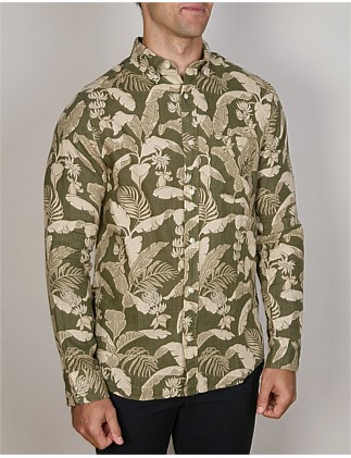 Regular Fit Linen Print Shirt