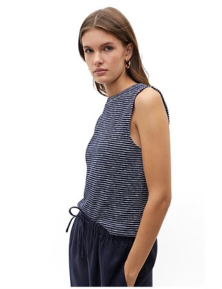 STRIPE TEXTURED SHELL TOP