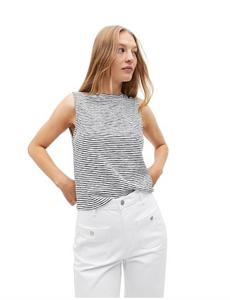 STRIPE TEXTURED SHELL TOP