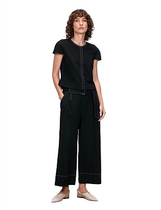 EUROPEAN TENCEL LINEN TWILL CROPPED PANT