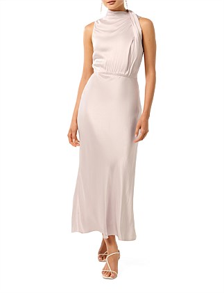 SIENNA HIGH NECK SATIN MAXI DRESS