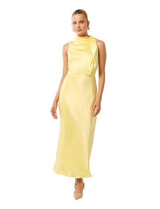 SIENNA HIGH NECK SATIN MAXI DRESS