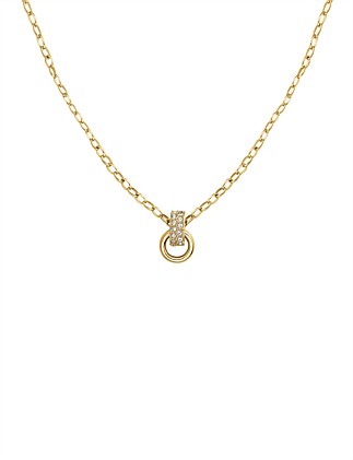 ROSEFIELD BOW LINK STUDS GOLD NECKLACE