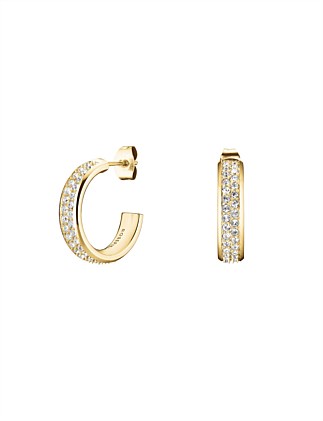 ROSEFIELD CRYSTAL GOLD HOOP EARRINGS