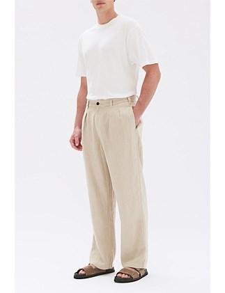 Miles Pleated Linen Chino