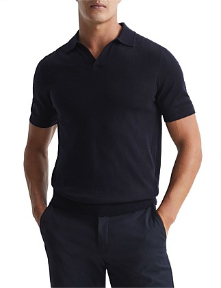 DUCHIE SHORT SLEEVE OPEN COLLAR MERINO