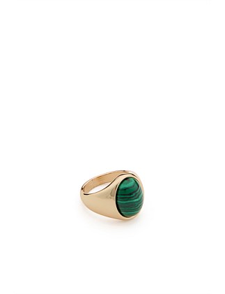 STONE INLAY SIGNET RING