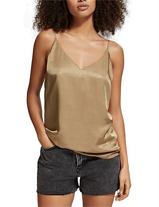 Woven Front Jersey Back Camisole