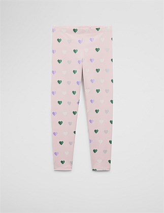 Organically Grown Cotton Blend Heart Legging