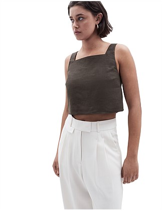 SLEEVELESS LINEN TOP