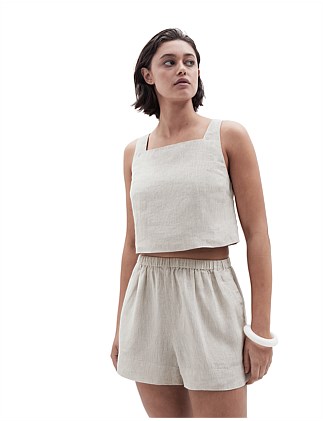 SLEEVELESS LINEN TOP