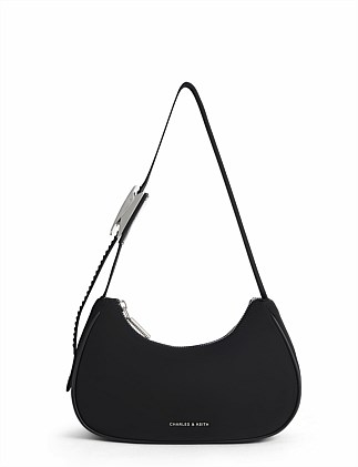 NYLON CURVED SHOULDER BAG