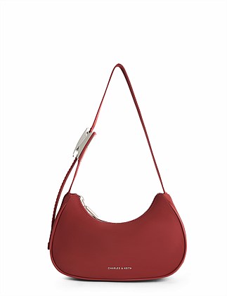 NYLON CURVED SHOULDER BAG