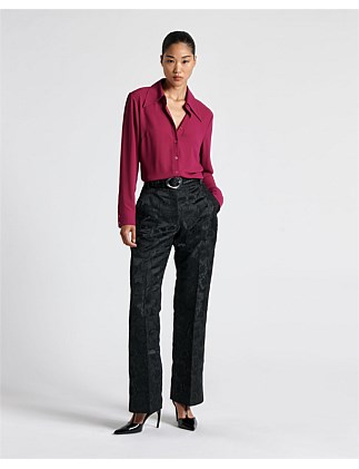 RASPBERRY RECYCLED GEORGETTE SHIRT