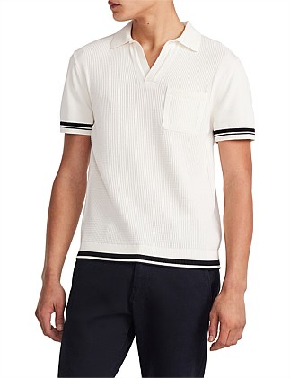 TEXTURED KNIT POLO