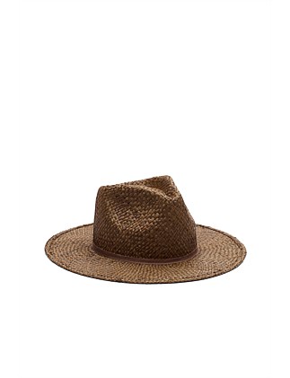 WOVEN STRAW FEDORA