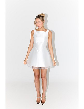 THE ULTIMATE MUSE EMBELLISHED TRIM MINI DRESS