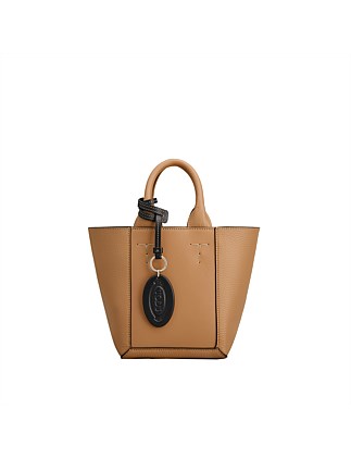 DOUBLE UP SHOPPING BAG IN LEATHER MINI