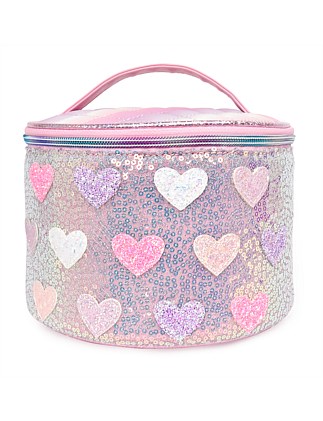 GLITTER HEARTS SEQUIN TRAIN CASE