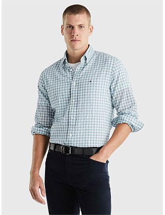 Global Stripe Micro Check Regular Shirt