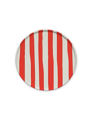 Ceramic Dinner Plate - Red Stripe