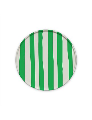 Ceramic Dinner Plate - Green Stripe