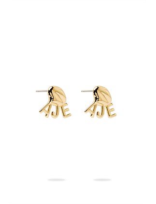 AELLA LOGO STUD EARRINGS