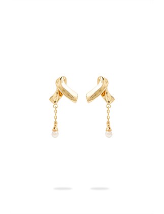 EVERA RIBBON DROP STUD EARRINGS