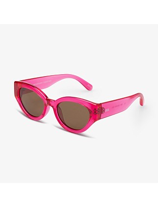 ROM POLISHED FUCHSIA DARK BROWN SUNGLASSES