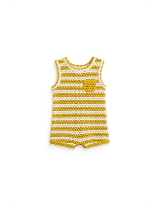 STRIPE CROCHET ROMPER