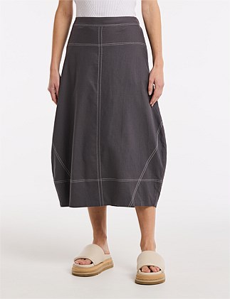 TOPSTITCHED SKIRT