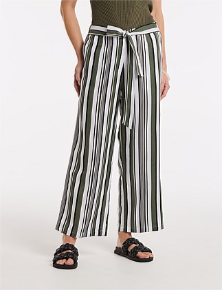 3/4 OLIVE STRIPE PANT