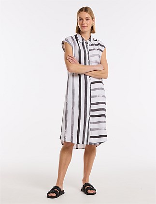 BRUSHED STRIPE DRESS