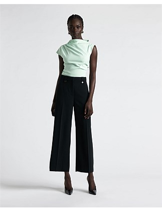 BUTTON DETAIL CROPPED PANT