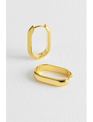 SMOOTH OVAL HOOP EARRINGS