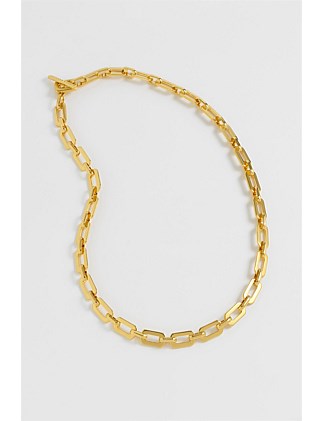 SQUARE LINK T-BAR NECKLACE