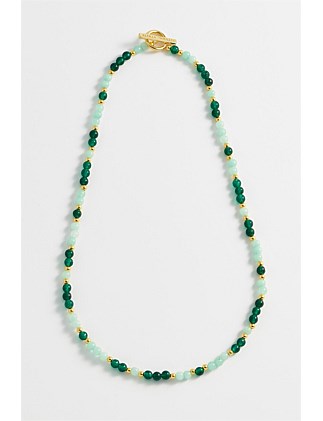 SEMI-PRECIOUS T-BAR NECKLACE