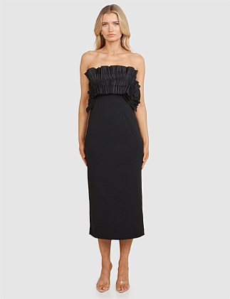 PETA FRILL DETAIL MIDI DRESS