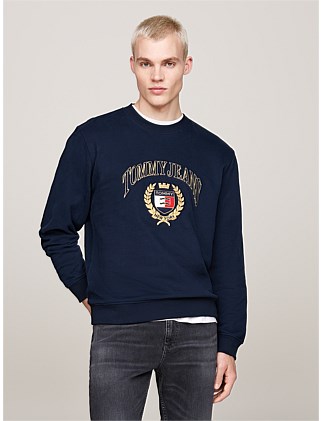 Logo Embroidery Crew Neck Sweatshirt