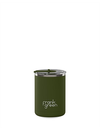 REUSABLE CUP WITH HINGED LID 355ML KHAKI