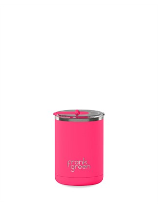 REUSABLE CUP WITH HINGED LID 355ML NEON PINK