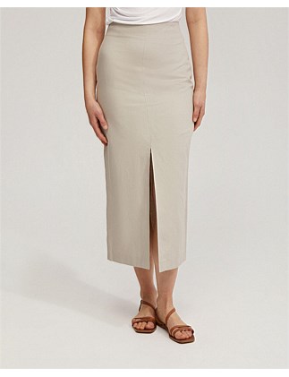 MIA LINEN BLEND PENCIL SKIRT