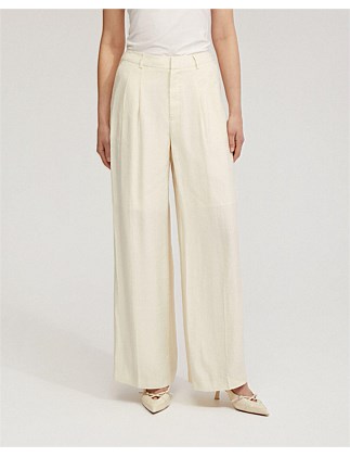 SONIA LINEN BLEND FRONT PLEAT PANTS