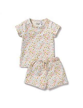 Ava Floral Organic Short Sleeved Pyjamas