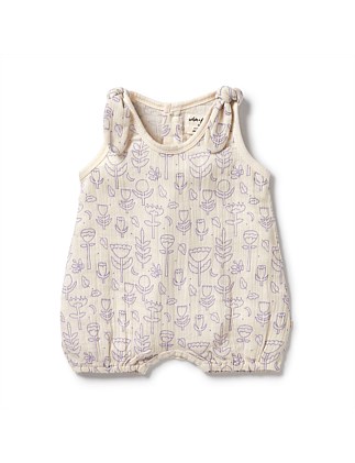 Flow Organic Crinkle Tie Playsuit