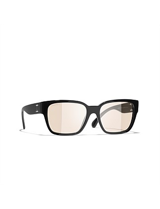 Rectangle BLACK BLUE LIGHT FILTER LIGHT BROWN Sunglasses