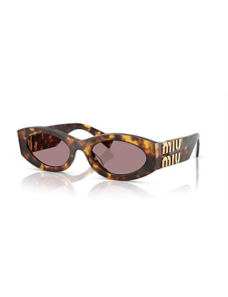 Oval 0MU 11WS HAVANA LIGHT PURPLE BROWN Sunglasses