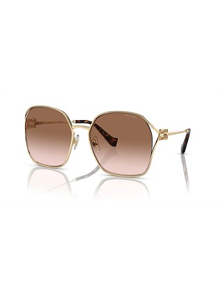 Irregular GOLD BROWN GRADIENT Sunglasses